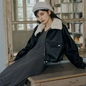 에클레르 숏 가죽 자켓