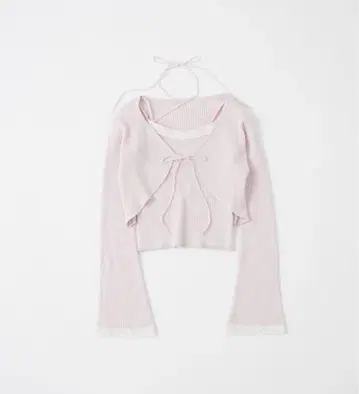 올리브 데 올리브 배색 레이스 볼레로 앙상블