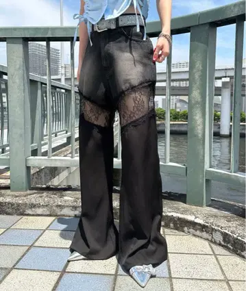 sedacle girl 세다클걸 데님 레이스 도킹 팬츠