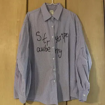 ACHIHARA 스트라이프 자수 셔츠 L 사이즈