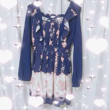 LIZLISA 리즈리사 투 슈즈 래빗 원피스 네이비