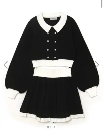 BUBBLES 버블스 더블 버튼 플리츠 셋업