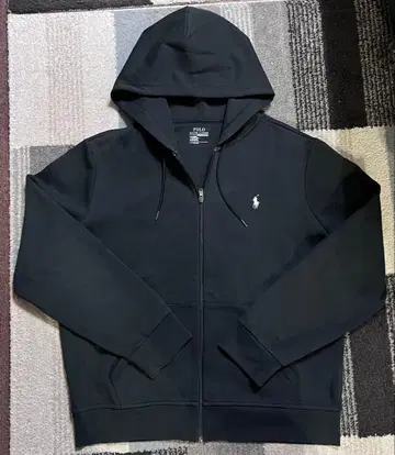 POLO 블랙 집업 후드티