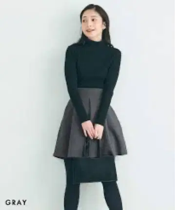 베이스먼트 온라인 하이웨스트 큐롯 스커트 그레이 M