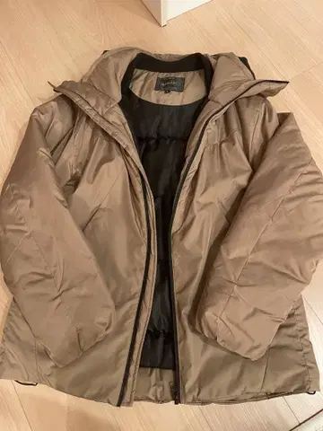 BAYCANT 베이지 후드 부착 다운 자켓