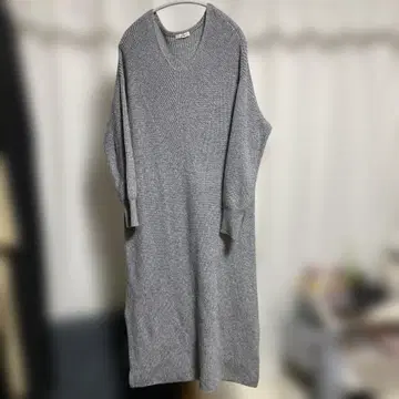 studioCLIP 그레이 M 롱 니트 원피스