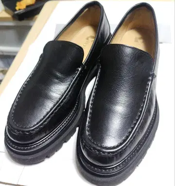 PASCUCCI 로퍼 블랙 가죽 슬립온 파스쿠치