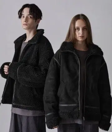 [새상품급] CLEL 리버서블 스웨이드 무스탕 자켓 블랙 S사이즈