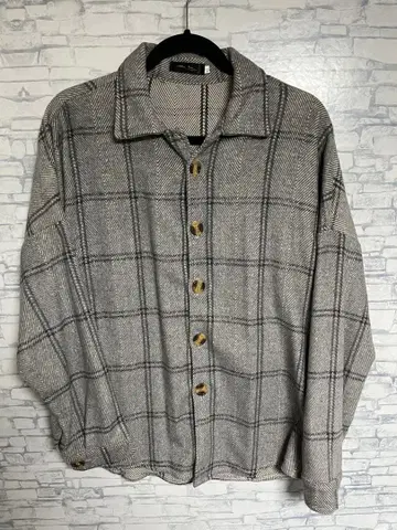 구제 의류 체크 셔츠 자켓 긴팔 한국 그레이