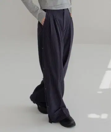 해크 스트라이프 와이드 팬츠 M 사이즈