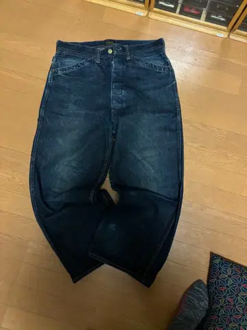 At Last & Co. 다크 블루 와이드 레그 데님