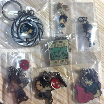 NARUTO 나루토 우치하 사스케 메탈 참 메탈 키링 7개