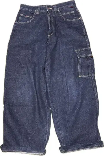 90s FUBU 다크 블루 카고 데님 팬츠