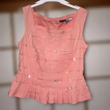 WALTER MA 핑크 슬리브리스 블라우스 38