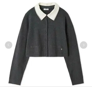 새상품 완판템 프레이 아이디 펄 트리밍 칼라 어태치드 가디건