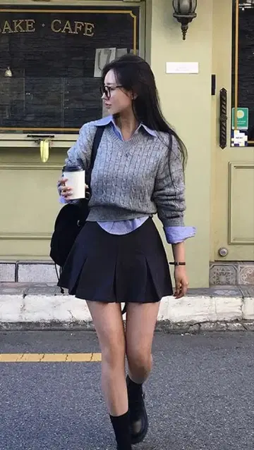 [beidelli made]V넥 케이블 니트 p603521