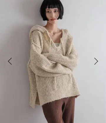 [이번 시즌] 로리즈팜 멜란지 후드 니트 풀오버