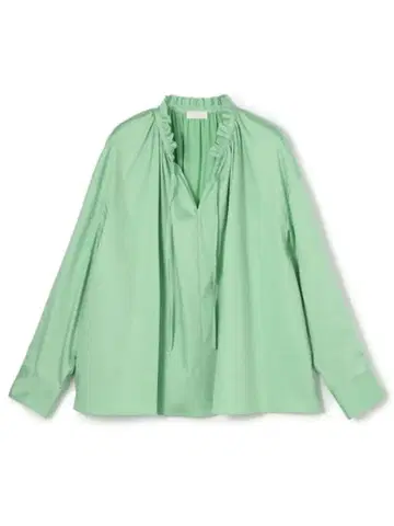 새상품급 보르지 투모로우랜드 하이카운트 새틴 프릴넥 블라우스