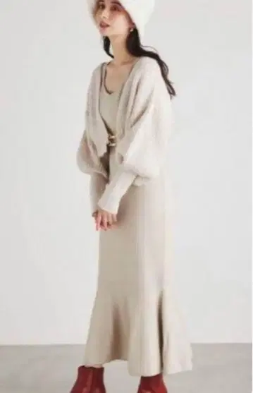 rienda 베이지 니트 원피스