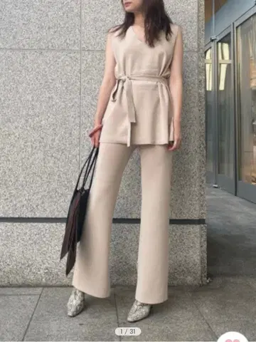 snidel 니트 베스트 레이어드 셋업