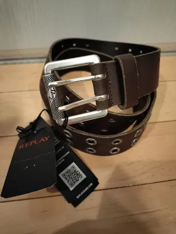 새상품 택 포함 REPLAY 브라운 벨트 사이즈 95 리플레이