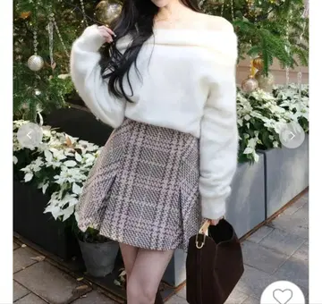 SNIDEL Sustainable 로빙 체크 미니 스커트 PNK 1