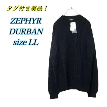 [택 포함 새상품급] ZEPHYR DURBAN 케이블 니트 네이비 LL