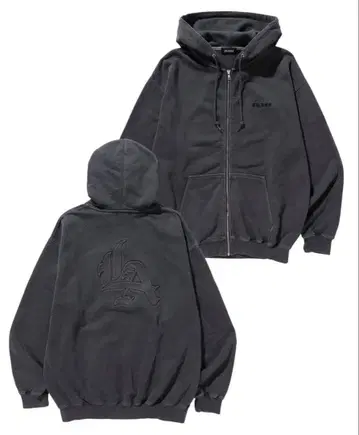 XLARGE 다크 그레이 지퍼 후드티 S 사이즈