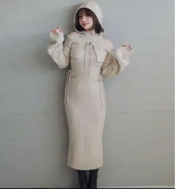 andmary 안드마리 하그니트 리본 가디건 & 원피스