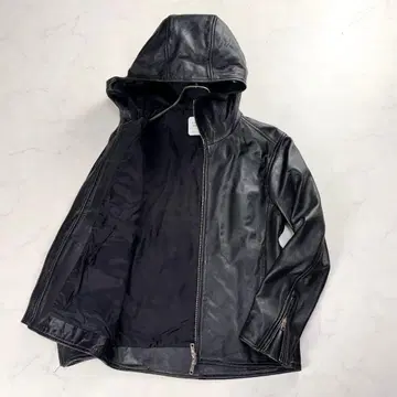 새상품급 UNITED TOKYO 램 가죽 후드 자켓 양가죽 블랙 M