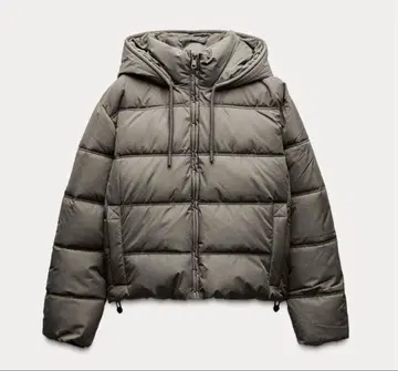 Zara 워터 윈드 프로텍션 숏 퍼프 아노락 카키 xs