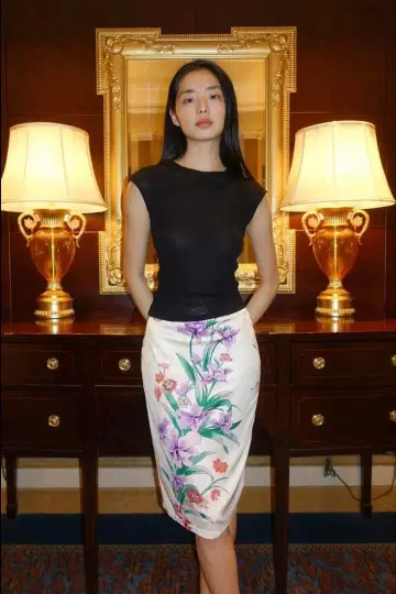 nuuanu iris skirt 누아누 롱 타이트 스커트 꽃무늬