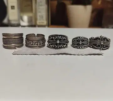 실버제 빈티지풍 반지 세트 (5개)