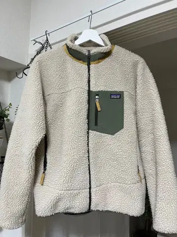 파타고니아 키즈 레트로X 자켓 내추럴 올리브 XXL 플리스