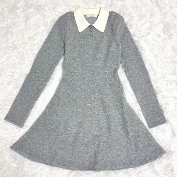 스나이델 미니 니트 원피스 그레이