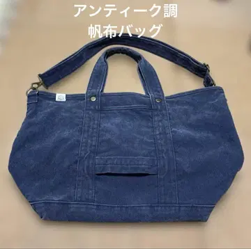 SLOW 앤티크풍 캔버스백 토트백 사선 크로스백 네이비