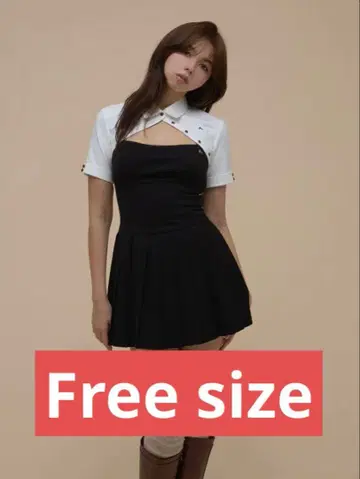 슬리브리스 드레스 블랙/화이트