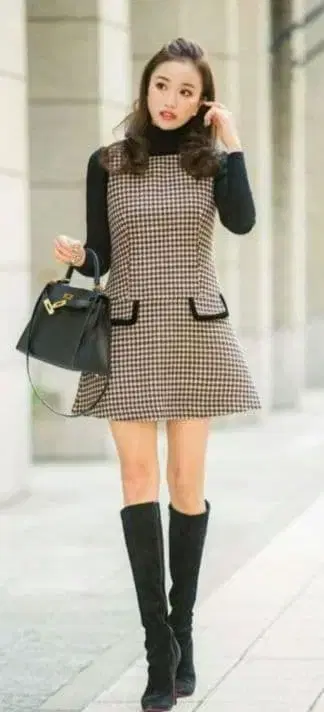 sheller 셰리에 벨로아 파이핑 미니 드레스 새상품급