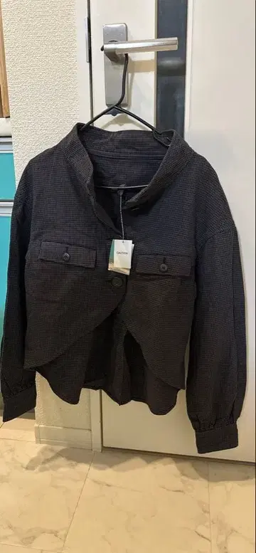 nadecico 그레이 x 블랙 긴팔 가디건 S 사이즈