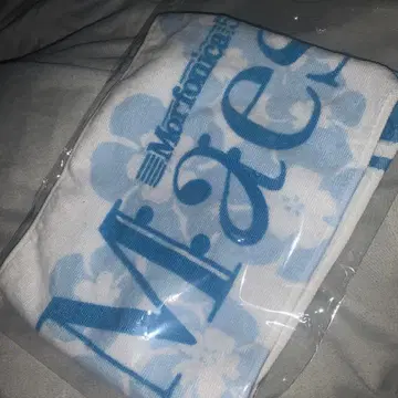 마츠모토 꽃무늬 타월 파랑과 화이트