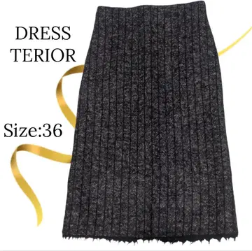 컨디션 최상 DRESSTERIOR 드레스트리아 울 스커트 그레이