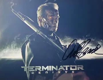 터미네이터 아놀드 슈왈제네거 친필 사인 사진 fe5