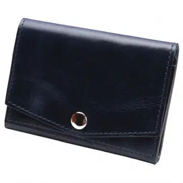 3단 폴더형 지갑 남성용 작은 지갑 천연 가죽 컴팩트 미니 지갑 네이비