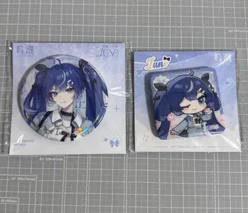 명조 유노 캔뱃지 2개 중국 팝업 한정판 KAKACODE 청공만빈