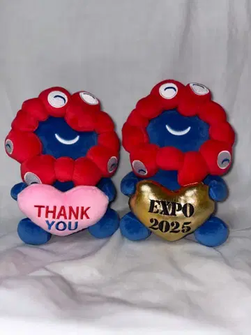 간사이 박람회장 한정판 미야쿠미야쿠 하트 쫀득이 봉제 인형 2종 세트