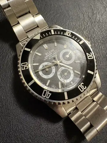 회전 베젤 ELGIN 다이버즈 크로노그래프 손목시계