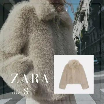 ZARA 더블 페이스 인조 모피 자켓 S 새상품
