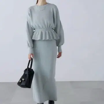 FREE'S MART 민트 그린 셋업 니트 스웨터 스커트