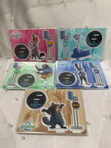 주토피아2 해피 복권 G상 5개 세트 아크릴 스탠드