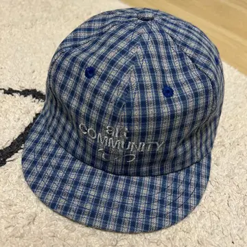 체크 무늬 COMMUNITY 스냅백 캡